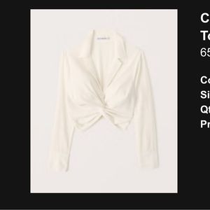 Abercrombie cropped long sleeve knotted top